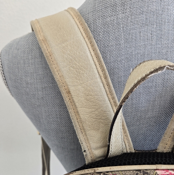 Gucci New Ophidia Flora Gg Supreme Canvas Brown Off White Beige Backpack - Picture 5 of 16
